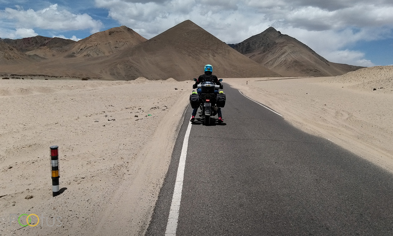 Mysterious pyramid mountain somewhere in cold Himalayan desert